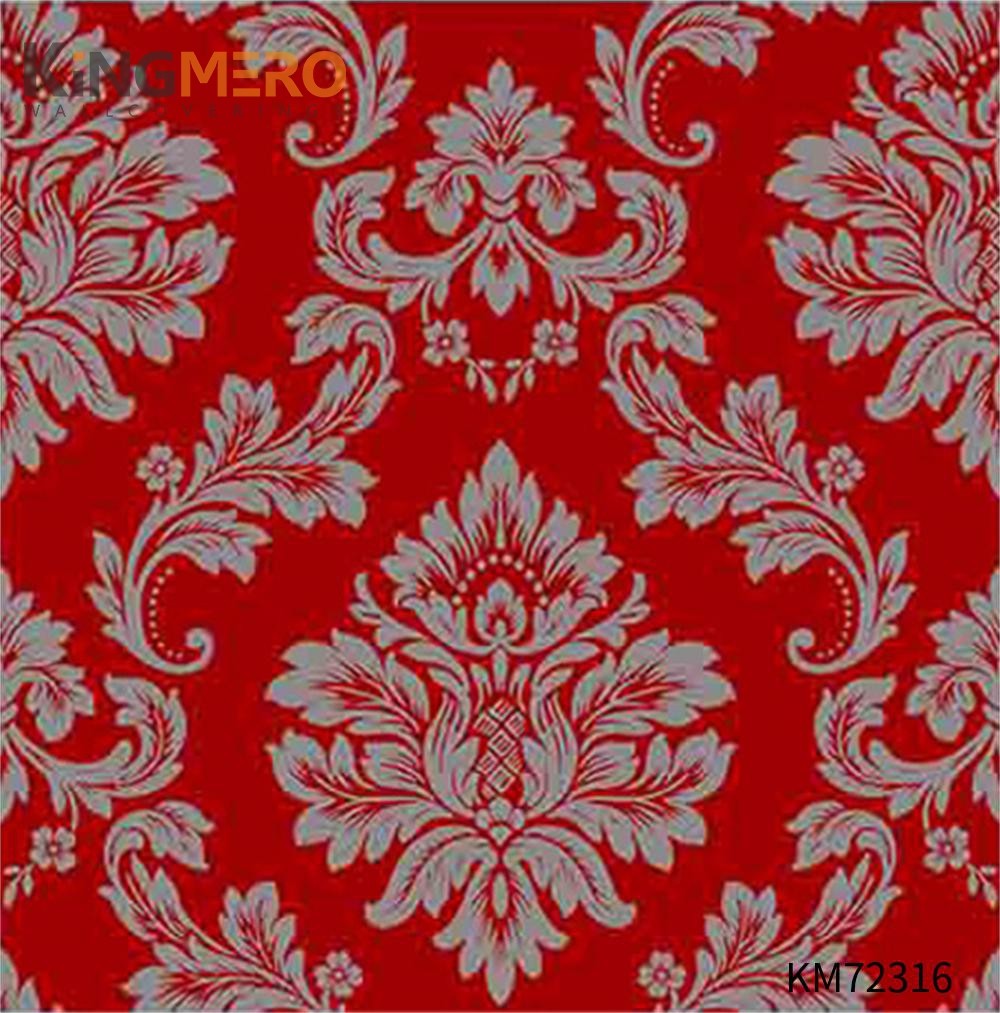 KINGMERO PVC Affordable where to buy wallpaper Deep Embossed European Household 0.53*9.5M(±5%) Flowers Wallpaper SKU:KM72316