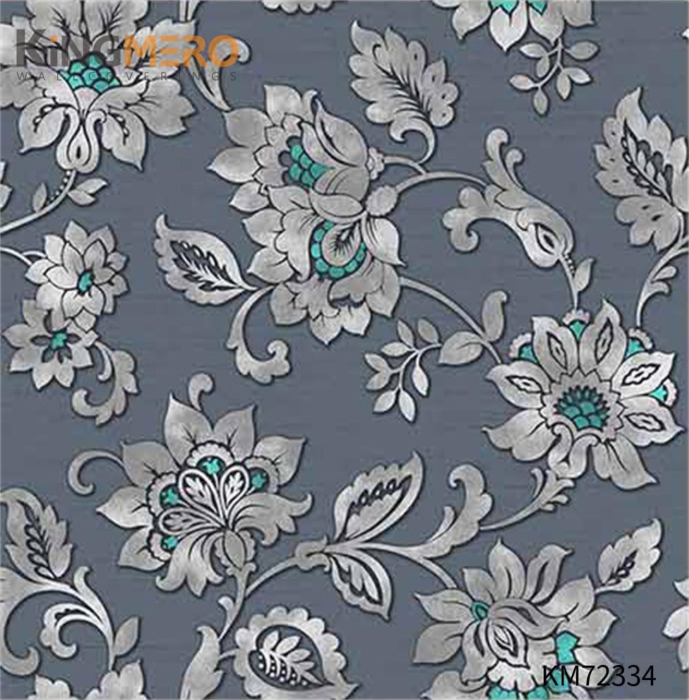KINGMERO PVC Affordable European Deep Embossed Flowers Household 0.53*9.5M(±5%) design house wallpaper Wallpaper SKU:KM72334