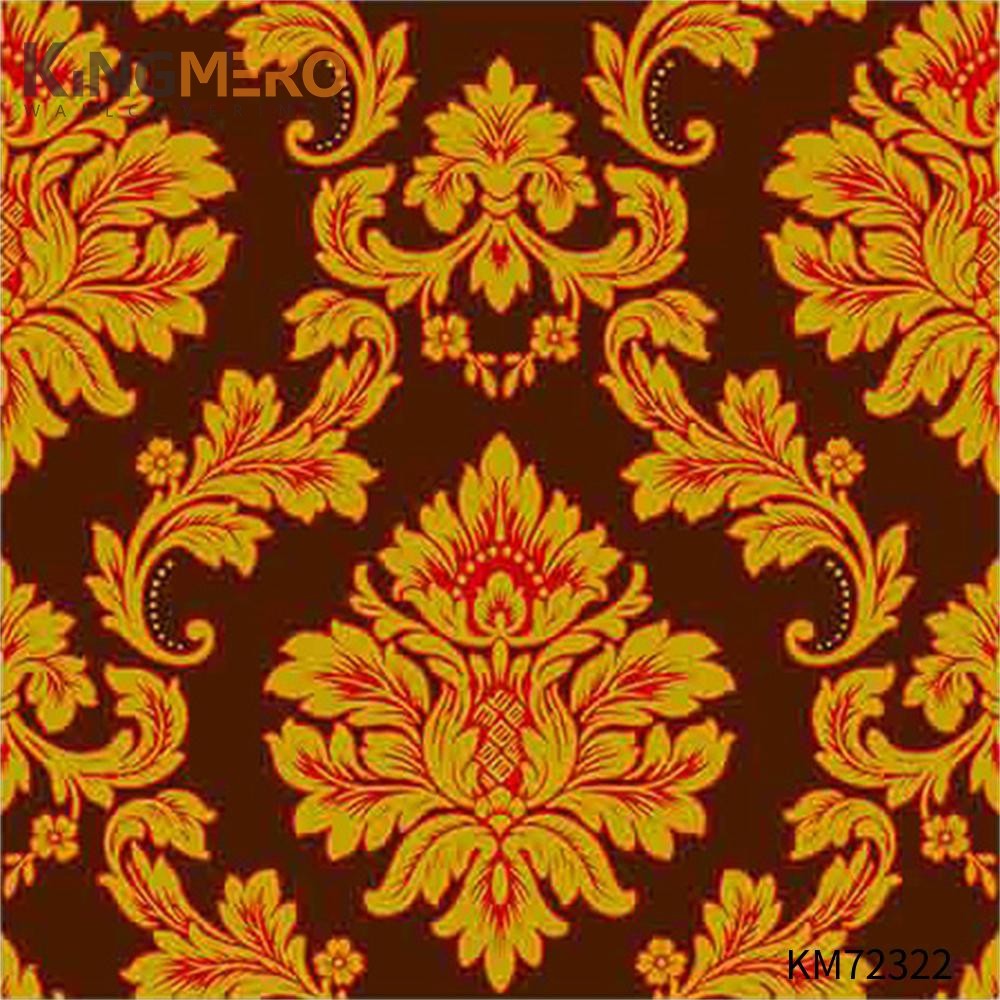 KINGMERO PVC 0.53*9.5M(±5%) Flowers Deep Embossed European Household Affordable house wallpaper design Wallpaper SKU:KM72322