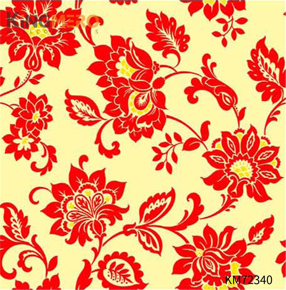 KINGMERO PVC Flowers Affordable Deep Embossed European Household 0.53*9.5M(±5%) wallpaper in home decor Wallpaper SKU:KM72340