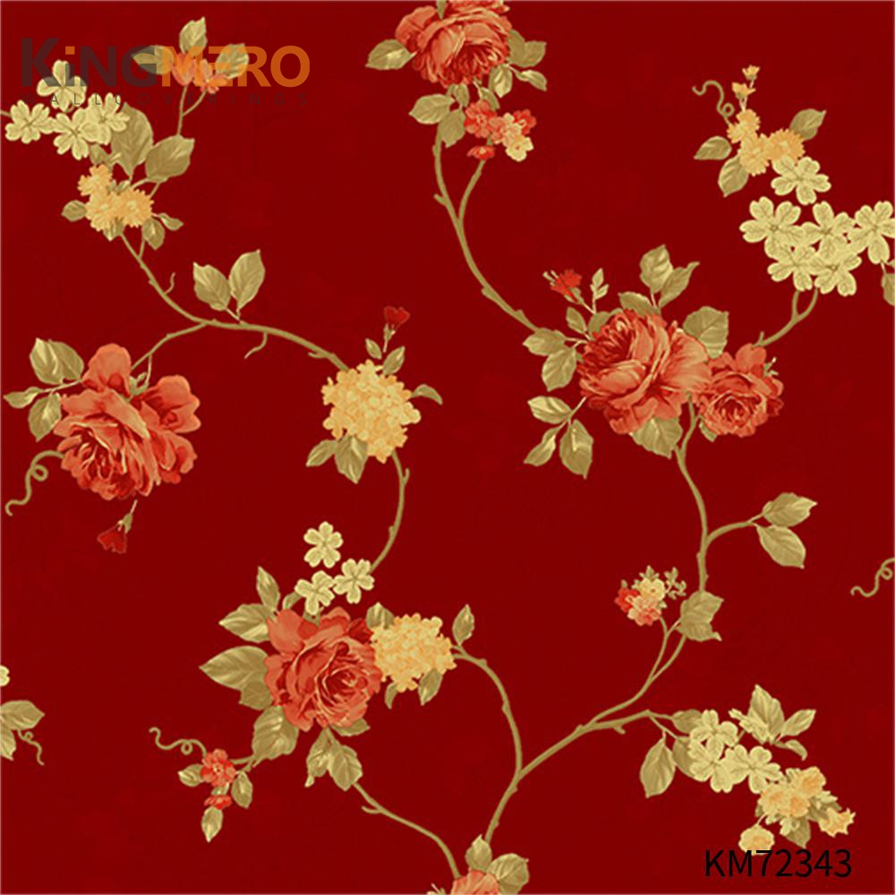 KINGMERO Affordable 0.53*9.5M(±5%) wallpaper & borders Deep Embossed European Household PVC Flowers Wallpaper SKU:KM72343