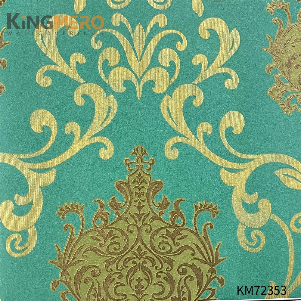 KINGMERO European Household 0.53*9.5M(±5%) amazing wallpapers for bedrooms Affordable PVC Flowers Deep Embossed Wallpaper SKU:KM72353