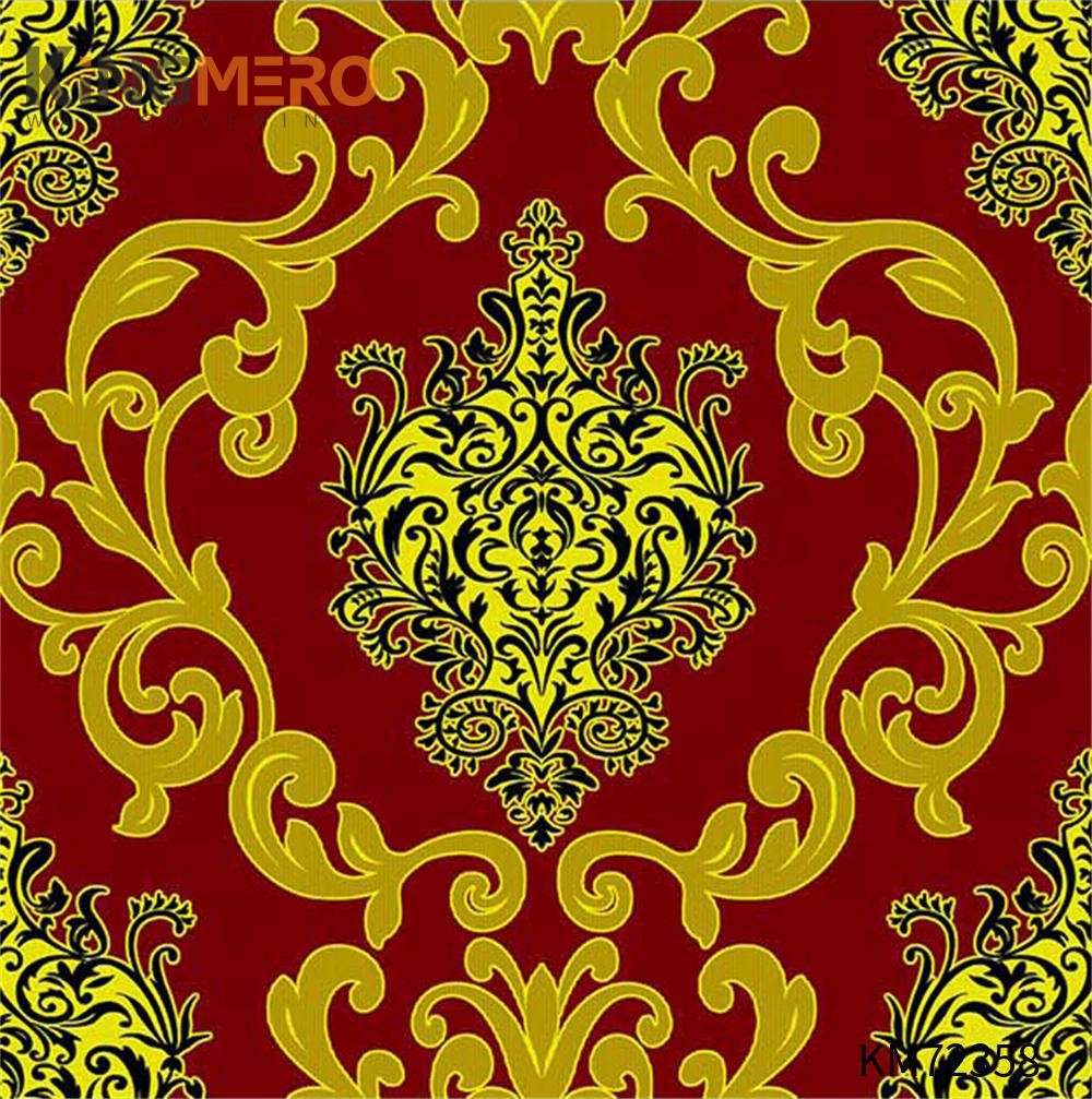 KINGMERO Affordable Deep Embossed European Household 0.53*9.5M(±5%) home wallpaper borders Flowers PVC Wallpaper SKU:KM72358