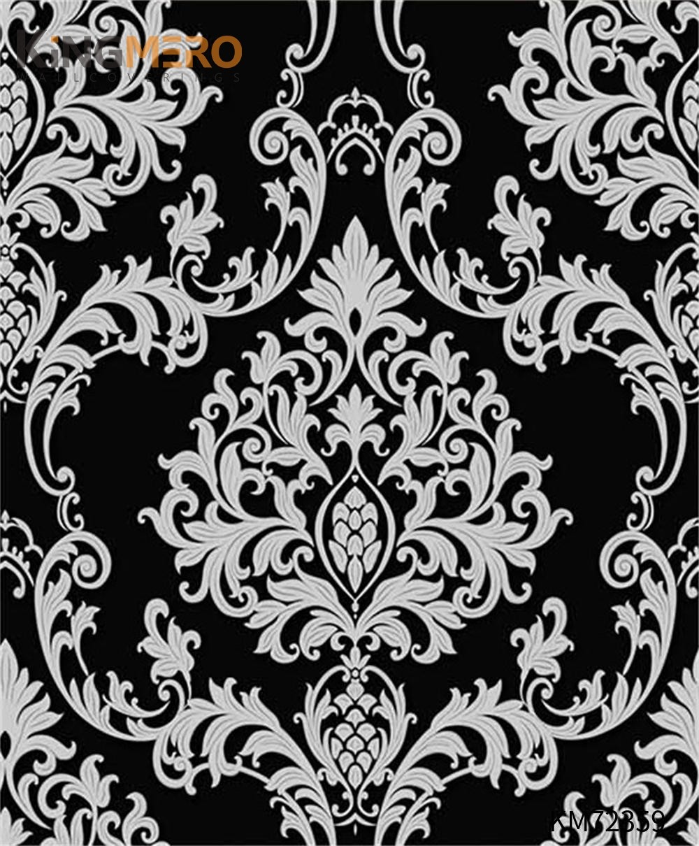 KINGMERO Affordable PVC Deep Embossed European Household 0.53*9.5M(±5%) wallpaper unique designs Flowers Wallpaper SKU:KM72359