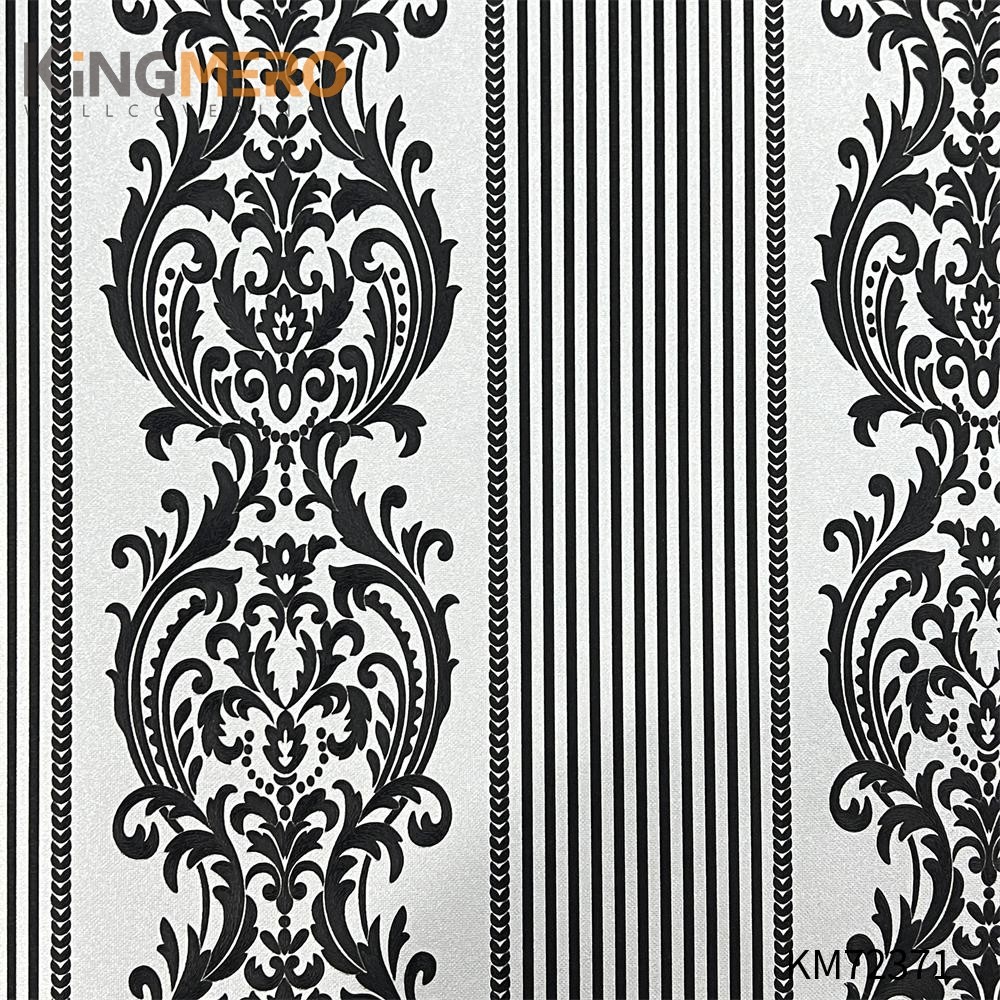 KINGMERO online shopping for wallpapers Affordable Flowers Deep Embossed European Household 0.53*9.5M(±5%) PVC Wallpaper SKU:KM72371