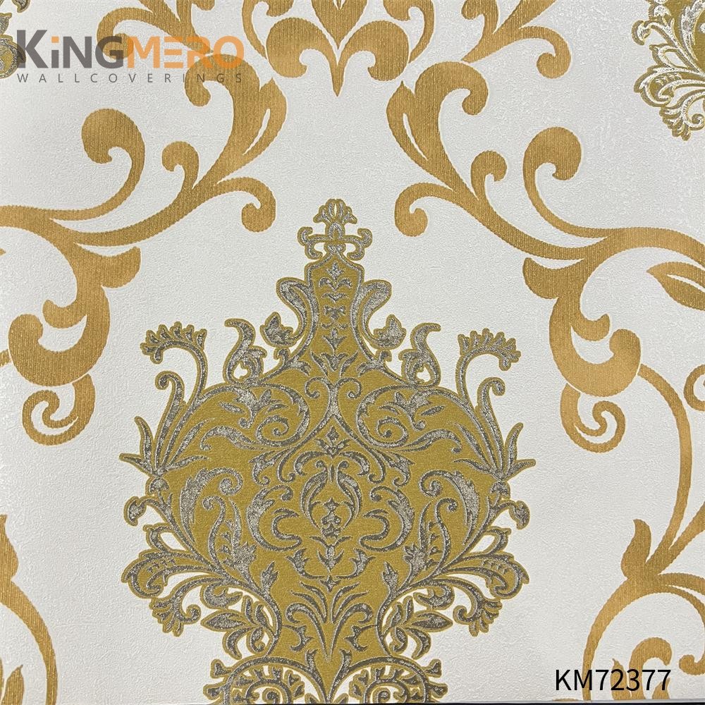 KINGMERO brown wallpaper Affordable Flowers Deep Embossed European Household 0.53*9.5M(±5%) PVC Wallpaper SKU:KM72377