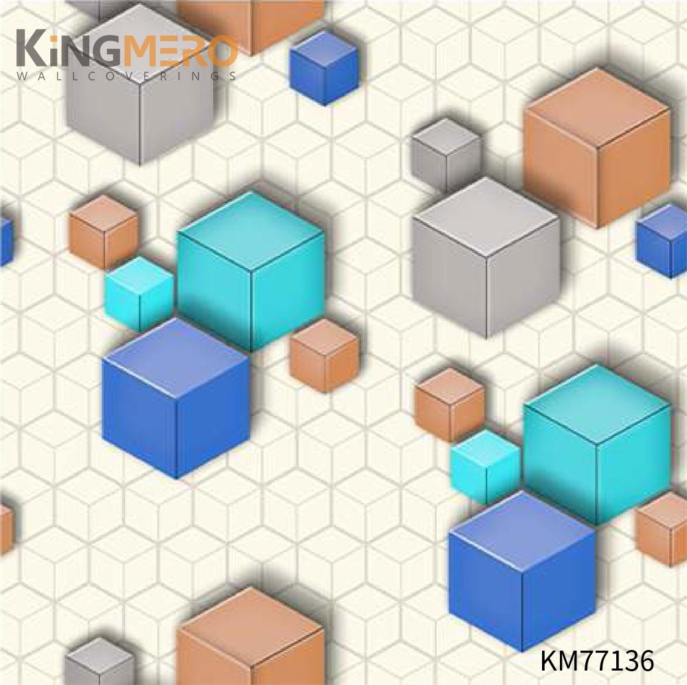 KINGMERO PVC 0.53*9.5M(±5%) Geometric Deep Embossed Modern Children Room Exporter decorative wallpaper Wallpaper SKU:KM77136