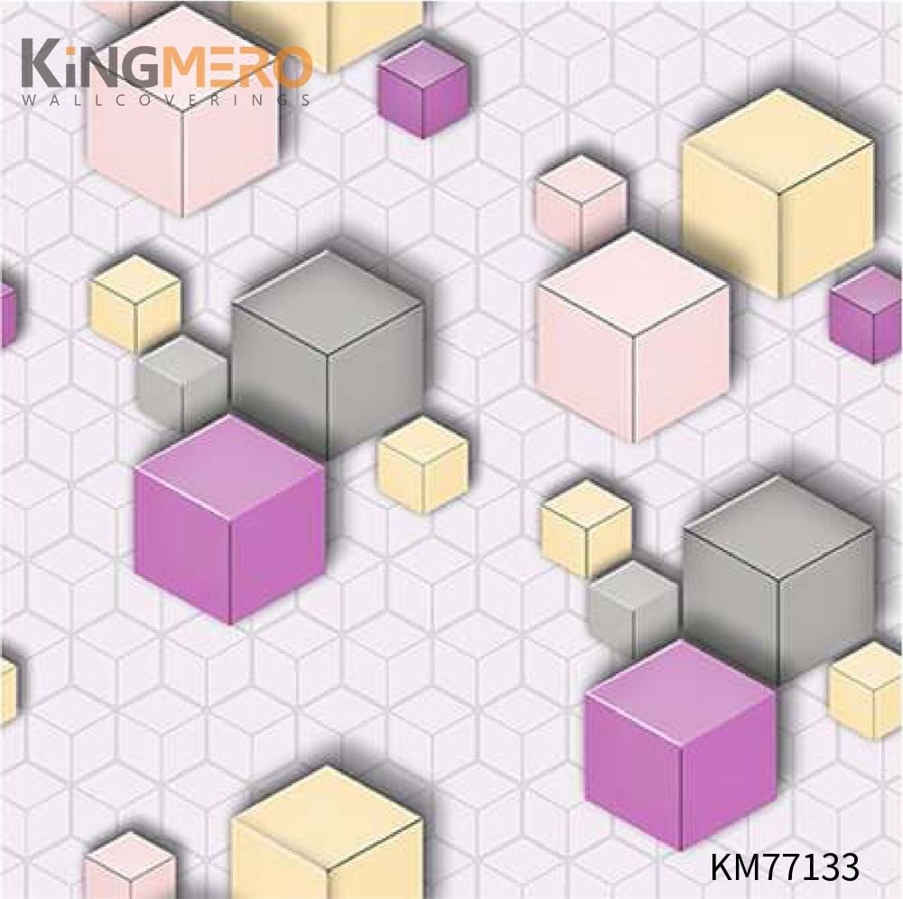 KINGMERO PVC Exporter Geometric Deep Embossed Modern love wallpaper 0.53*9.5M(±5%) Children Room Wallpaper SKU:KM77133