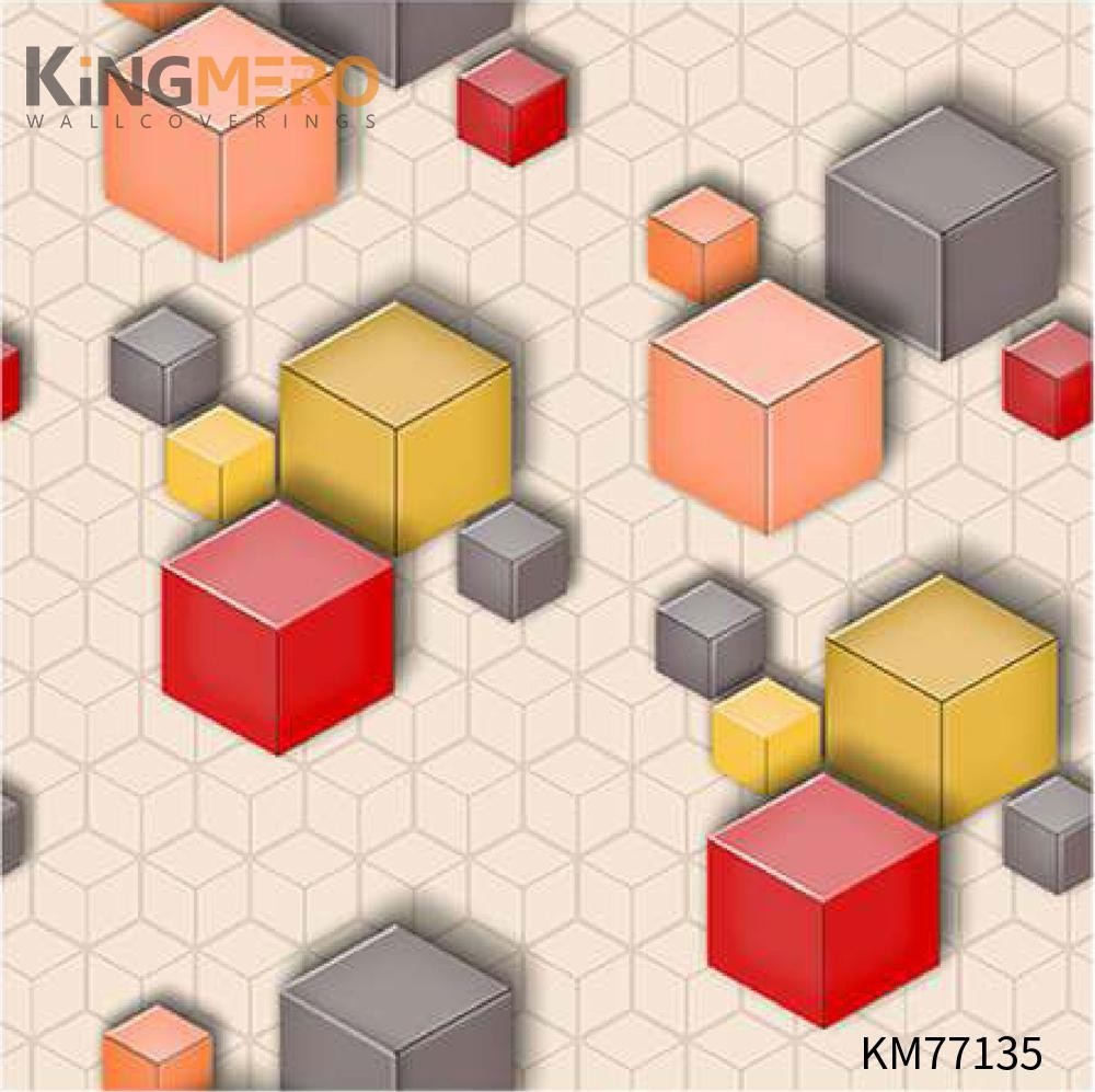 KINGMERO 0.53*9.5M(±5%) Exporter Geometric Deep Embossed Modern Children Room PVC buy wallpaper online Wallpaper SKU:KM77135