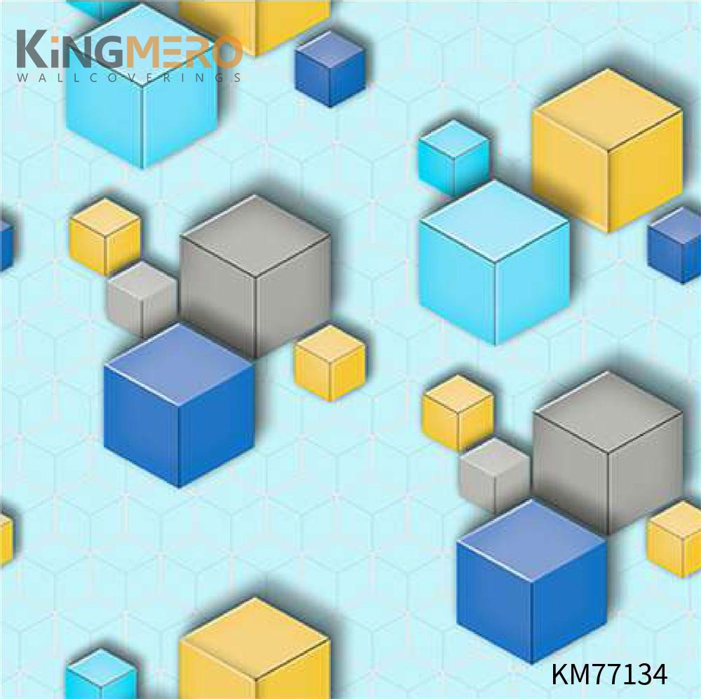 KINGMERO PVC Exporter Geometric Deep Embossed Modern Children Room wallcovering 0.53*9.5M(±5%) Wallpaper SKU:KM77134