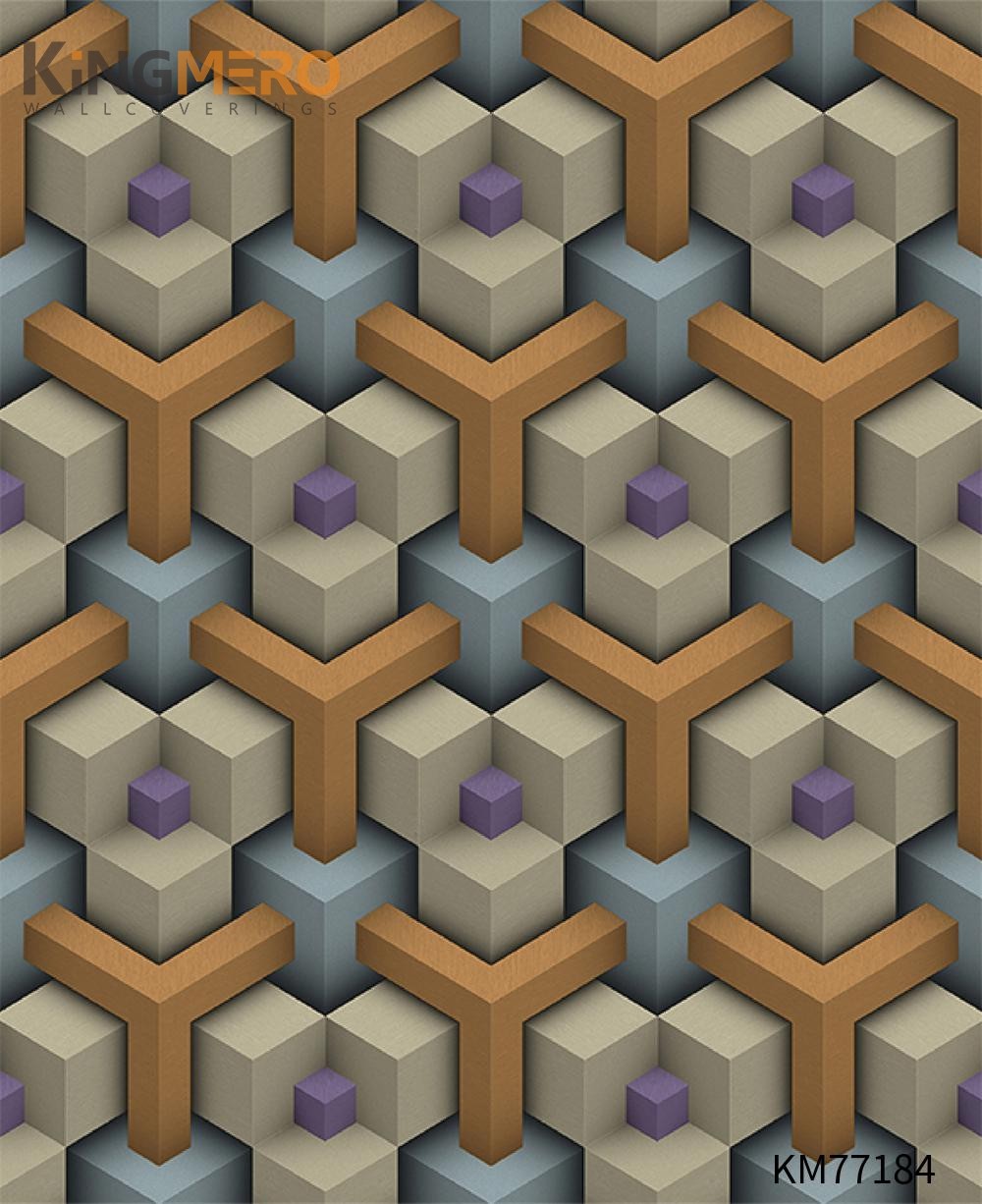 KINGMERO buy wallpaper for walls Exporter Geometric Deep Embossed Modern Children Room 0.53*9.5M(±5%) PVC Wallpaper SKU:KM77184
