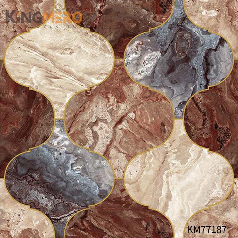 KINGMERO local wallpaper shops Exporter Geometric Deep Embossed Modern Children Room 0.53*9.5M(±5%) PVC Wallpaper SKU:KM77187