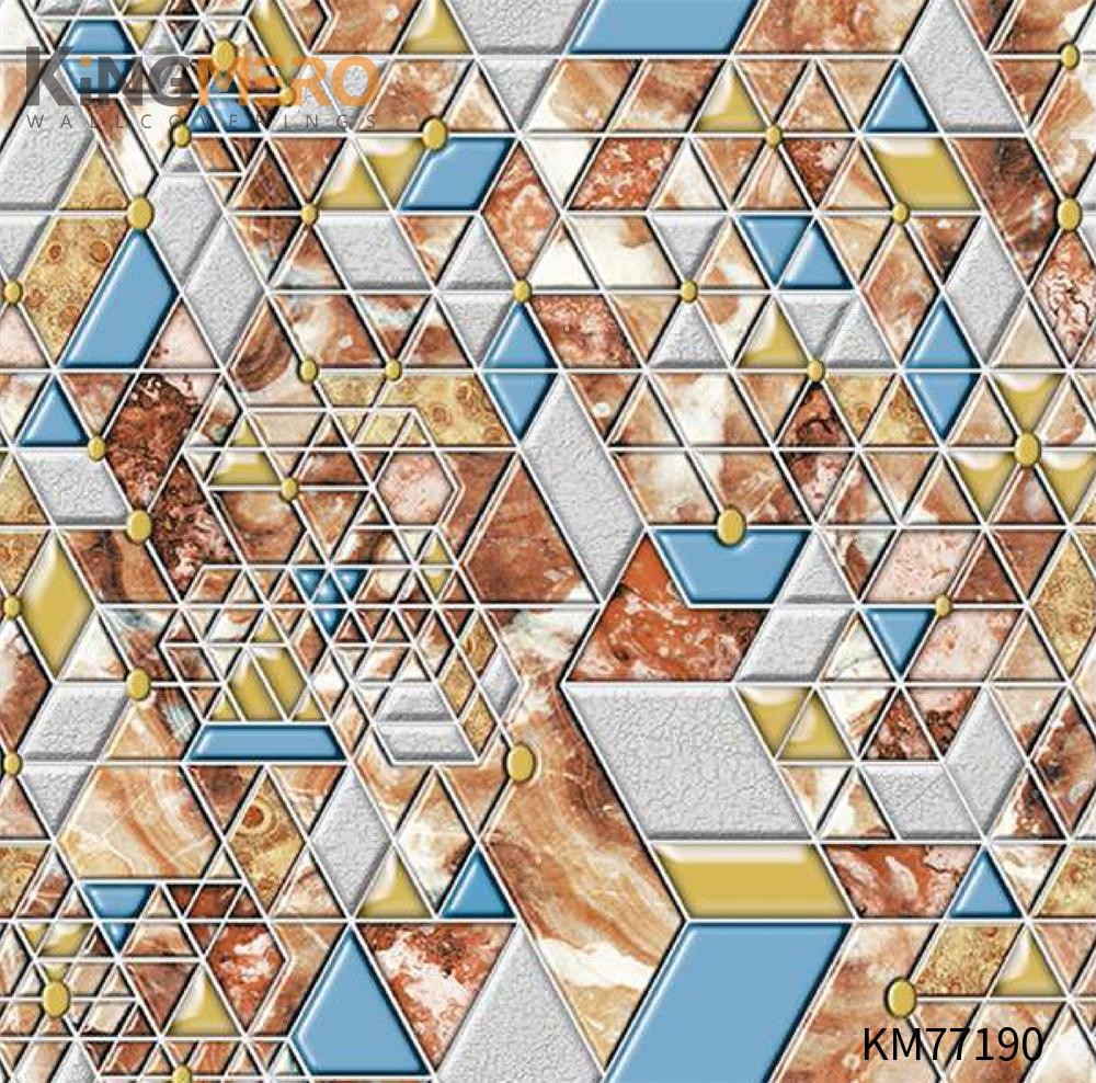 KINGMERO buy bathroom wallpaper Exporter Geometric Deep Embossed Modern Children Room 0.53*9.5M(±5%) PVC Wallpaper SKU:KM77190