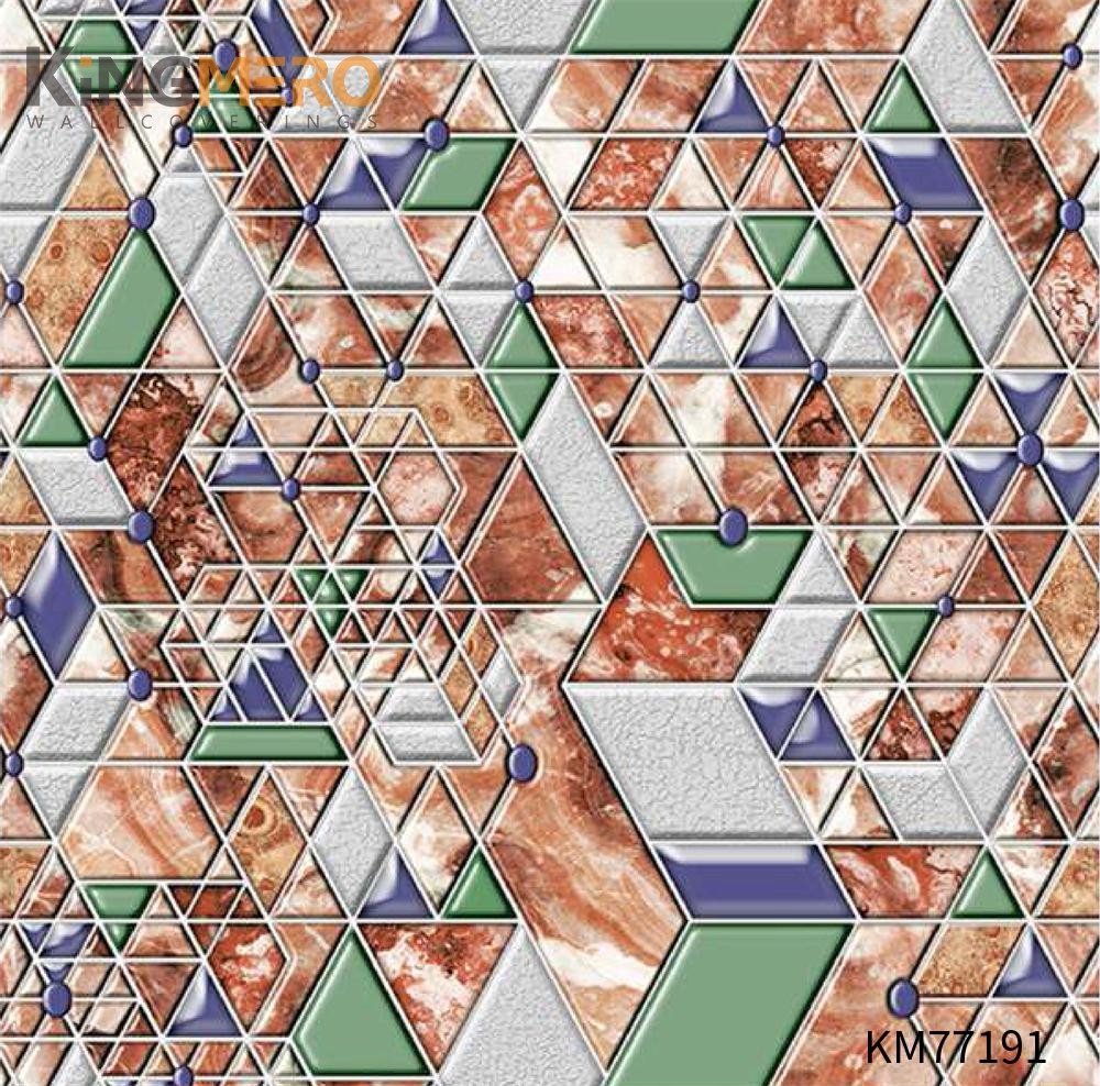 KINGMERO wallpaper decoration design Exporter Geometric Deep Embossed Modern Children Room 0.53*9.5M(±5%) PVC Wallpaper SKU:KM77191
