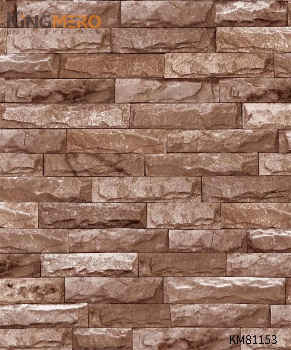 KINGMERO PVC wallpaper online Brick Flocking Chinese Style Children Room 0.53*9.5M(±5%) Affordable Wallpaper SKU:KM81153