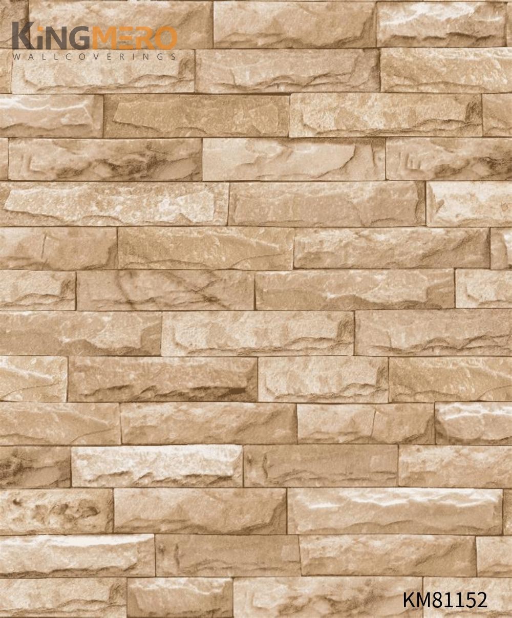 KINGMERO kitchen wallpaper Affordable Brick Flocking Chinese Style Children Room 0.53*9.5M(±5%) PVC Wallpaper SKU:KM81152