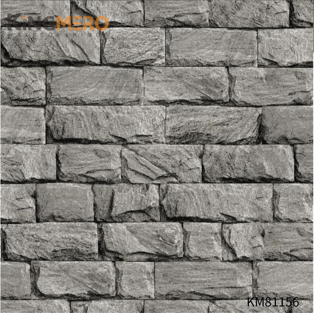 KINGMERO PVC Affordable Brick Flocking cheap wallpaper Children Room 0.53*9.5M(±5%) Chinese Style Wallpaper SKU:KM81156