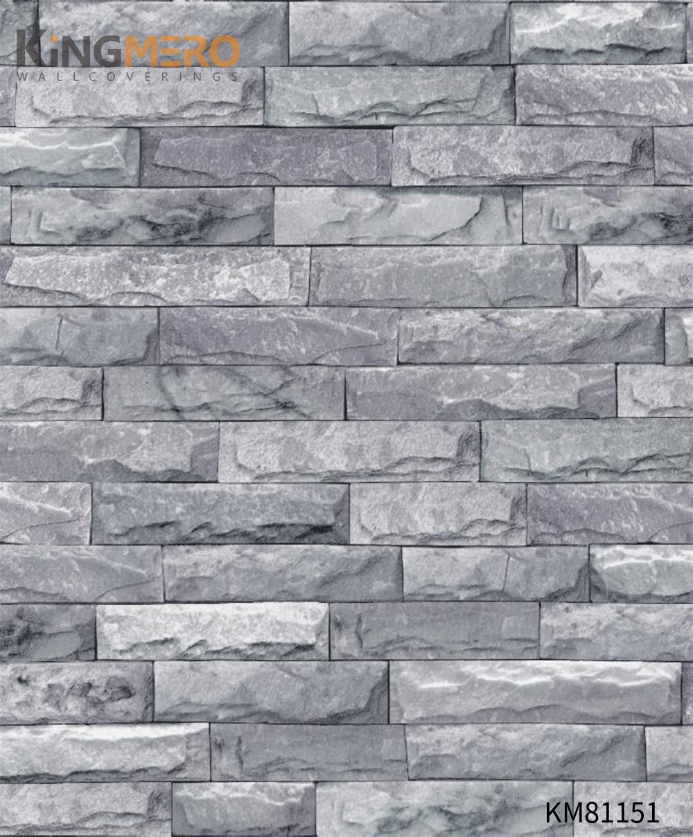 KINGMERO PVC Affordable Brick Flocking Chinese Style Children Room 0.53*9.5M(±5%) 3d wallpaper Wallpaper SKU:KM81151