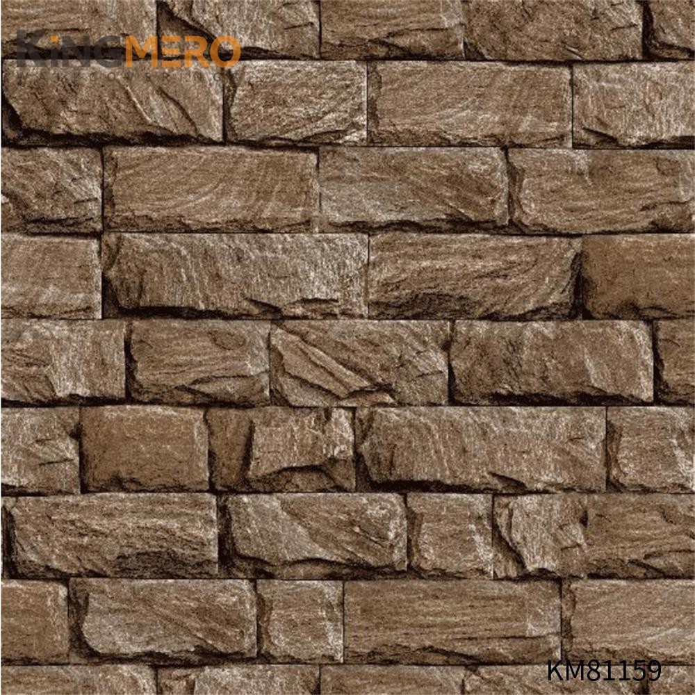 KINGMERO 0.53*9.5M(±5%) Affordable Brick Flocking Chinese Style Children Room PVC wallpaper shops Wallpaper SKU:KM81159