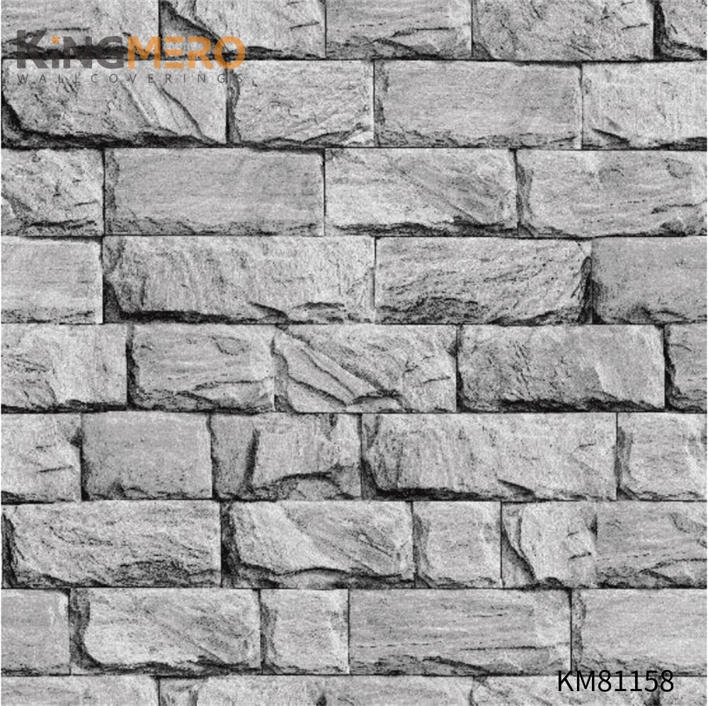 KINGMERO PVC Affordable Brick Flocking Chinese Style Children Room buy wallpaper 0.53*9.5M(±5%) Wallpaper SKU:KM81158