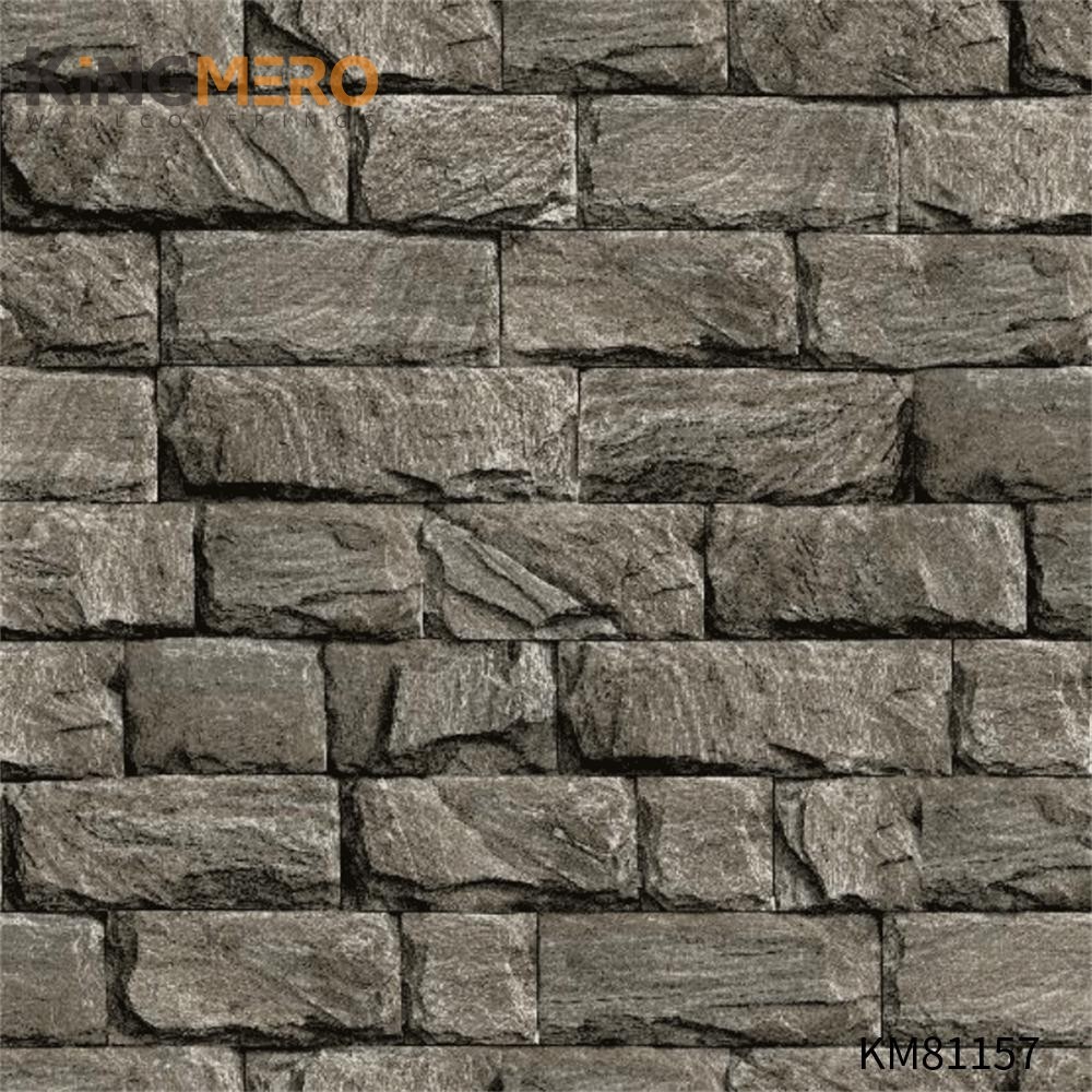 KINGMERO PVC Affordable Brick Flocking Chinese Style room wallpaper 0.53*9.5M(±5%) Children Room Wallpaper SKU:KM81157
