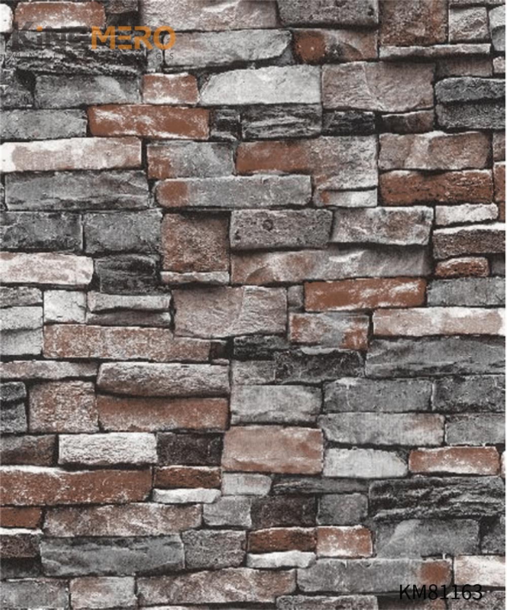 KINGMERO PVC Affordable Brick Flocking 0.53*9.5M(±5%) Children Room Chinese Style modern wallpaper designs Wallpaper SKU:KM81163