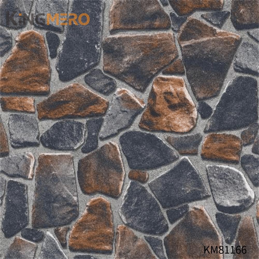KINGMERO PVC Children Room Brick Flocking Chinese Style Affordable 0.53*9.5M(±5%) bedroom wallpapers Wallpaper SKU:KM81166