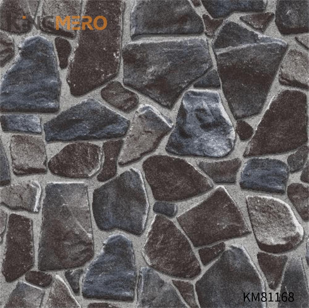 KINGMERO PVC Affordable Brick Children Room Chinese Style Flocking 0.53*9.5M(±5%) high quality wallpapers Wallpaper SKU:KM81168