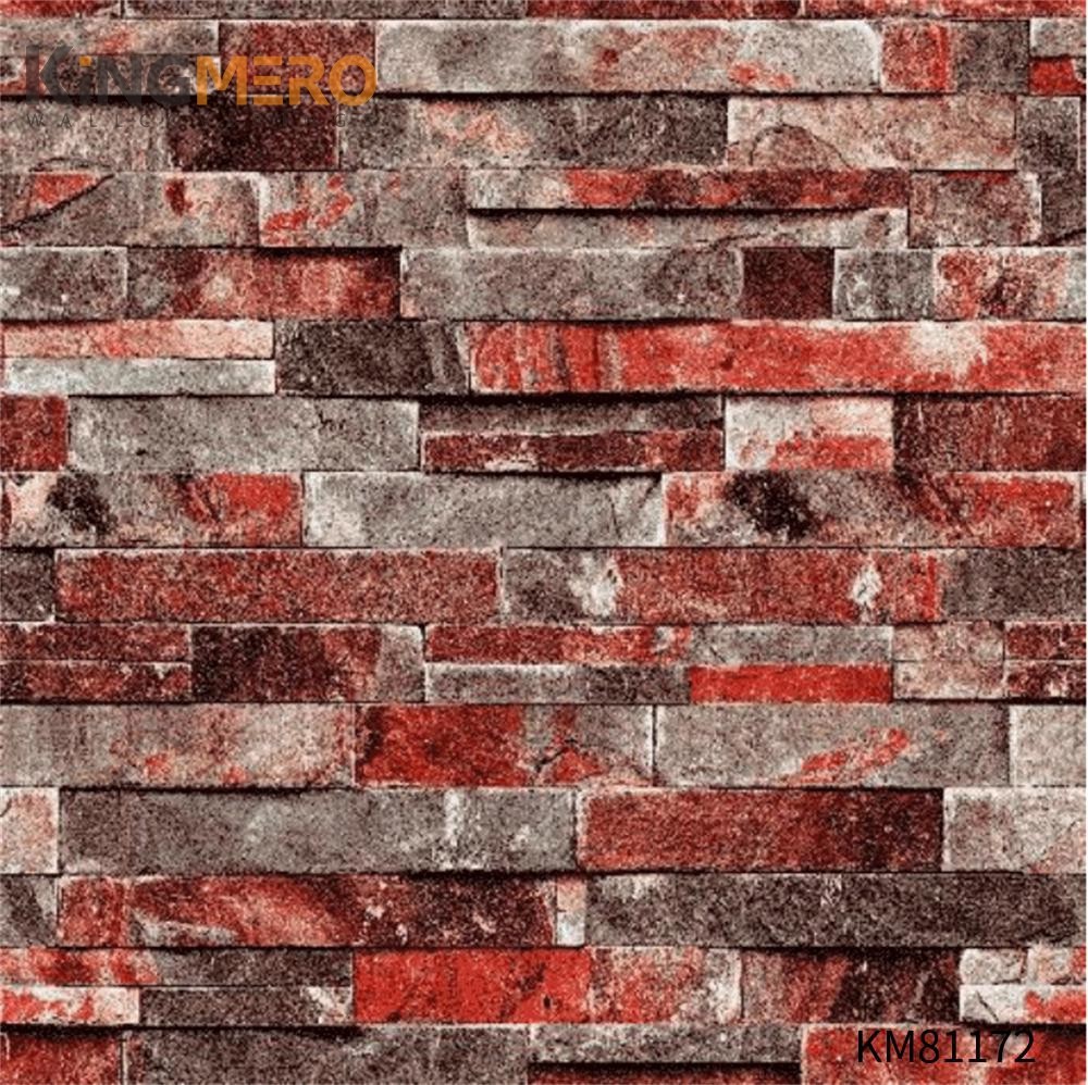 KINGMERO PVC Affordable Chinese Style Flocking Brick Children Room 0.53*9.5M(±5%) unique wallpaper for walls Wallpaper SKU:KM81172