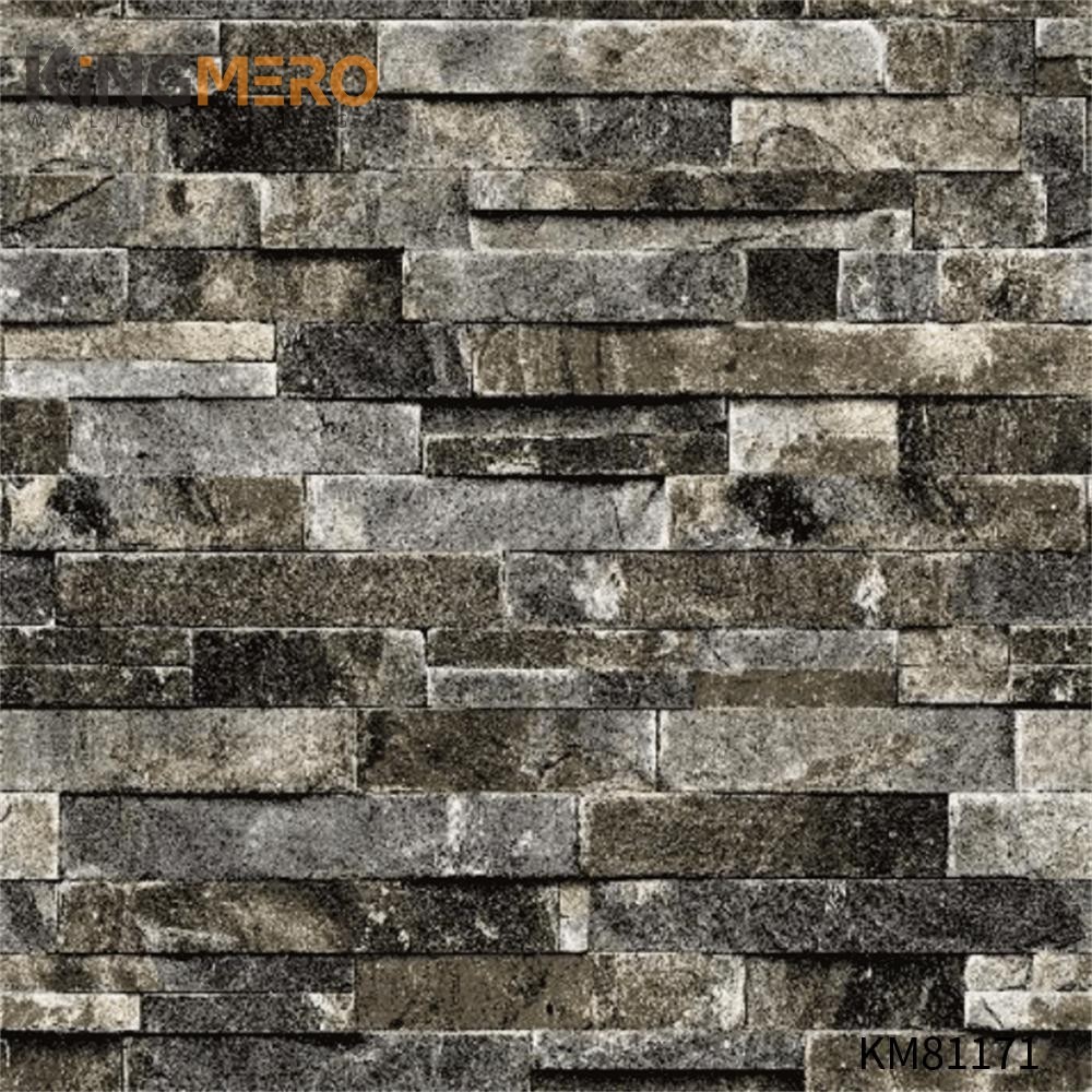 KINGMERO PVC Chinese Style Brick Flocking Affordable Children Room 0.53*9.5M(±5%) wallpaper for your home Wallpaper SKU:KM81171