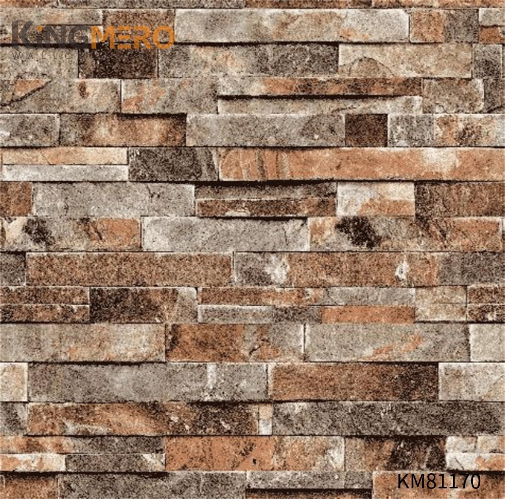 KINGMERO Chinese Style Affordable Brick Flocking PVC Children Room 0.53*9.5M(±5%) wallpaper buy online Wallpaper SKU:KM81170