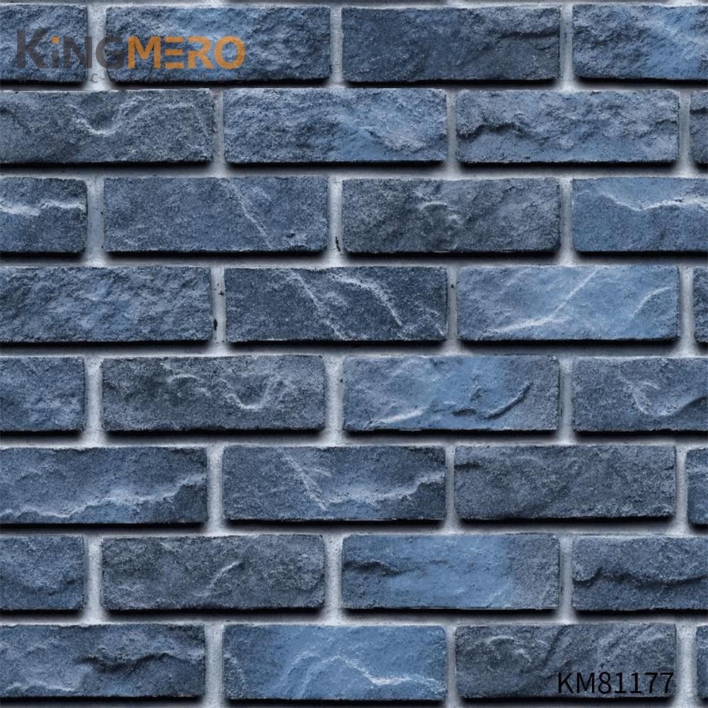 KINGMERO Brick Affordable PVC Flocking Chinese Style Children Room 0.53*9.5M(±5%) shop for wallpaper Wallpaper SKU:KM81177