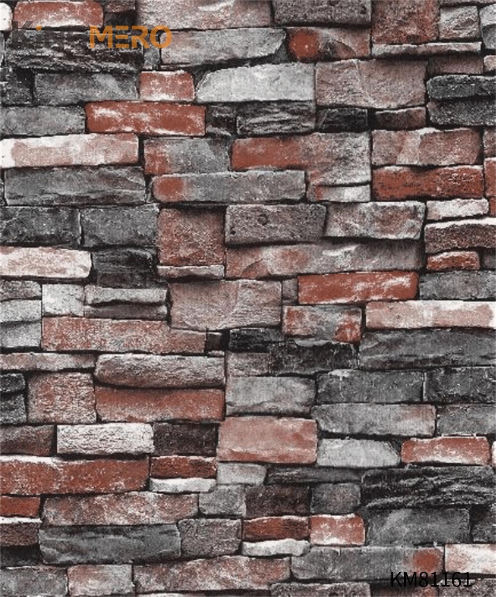 KINGMERO PVC Affordable 0.53*9.5M(±5%) Flocking Chinese Style Children Room Brick vinyl wallpaper Wallpaper SKU:KM81161