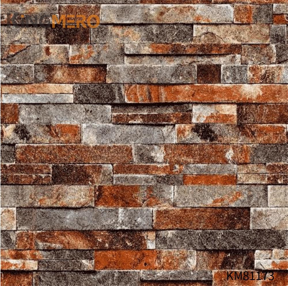 KINGMERO PVC Affordable Brick Chinese Style Flocking Children Room 0.53*9.5M(±5%) wallpaper shop online Wallpaper SKU:KM81173