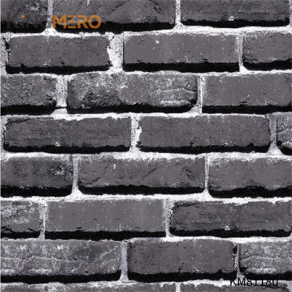 KINGMERO 0.53*9.5M(±5%) modern home wallpaper Brick Flocking Chinese Style Children Room Affordable PVC Wallpaper SKU:KM81180