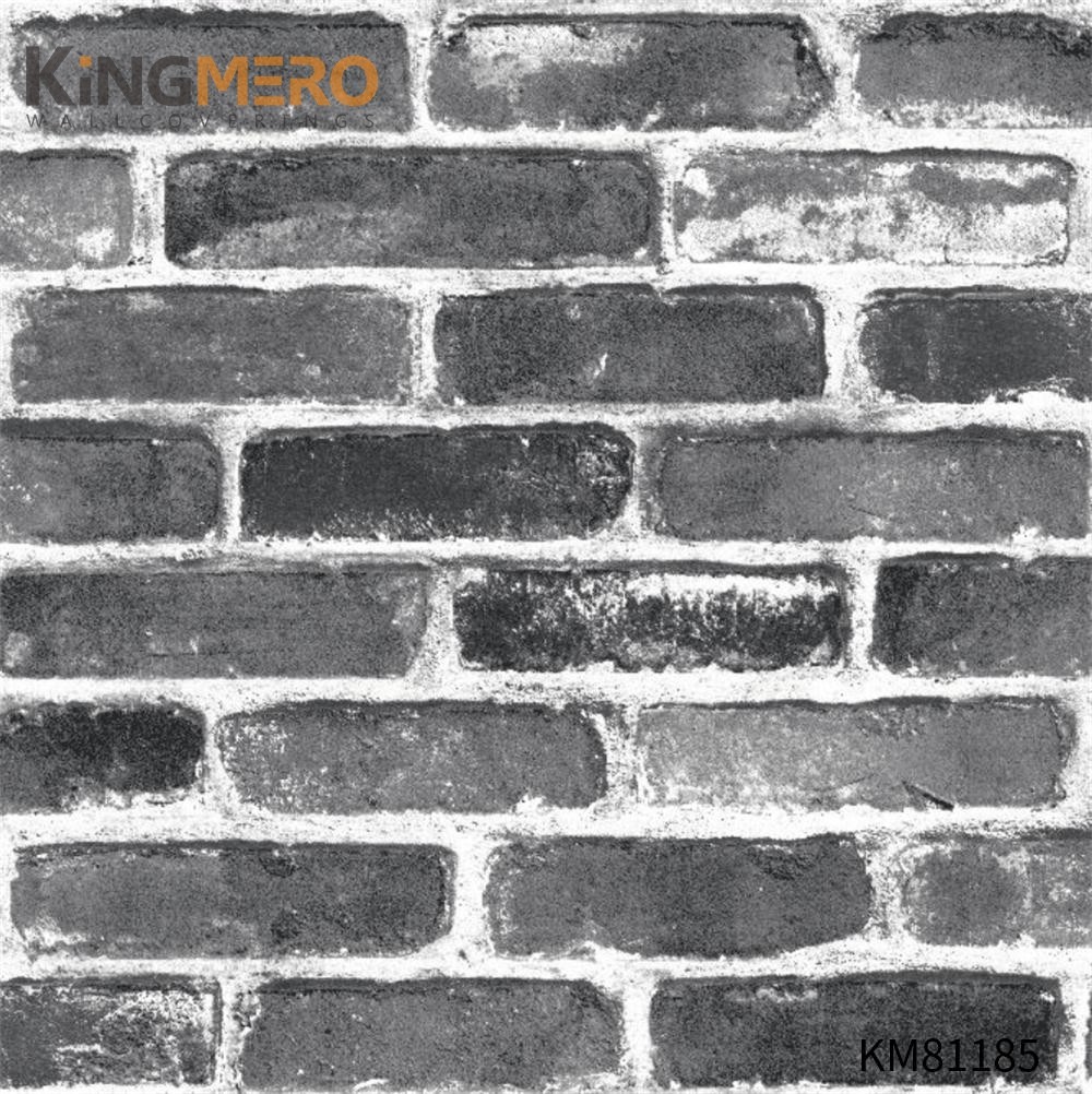 KINGMERO Affordable PVC Brick Flocking Chinese Style 0.53*9.5M(±5%) decorative wallpapers for walls Children Room Wallpaper SKU:KM81185