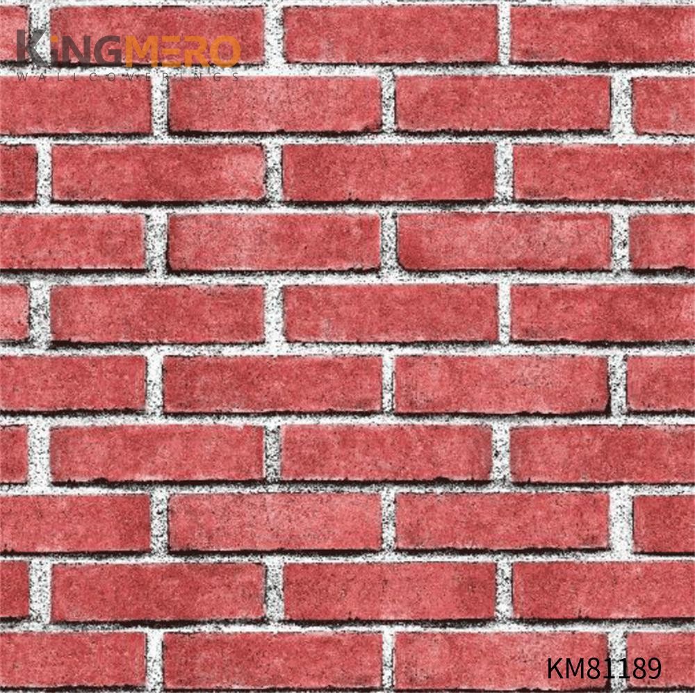 KINGMERO Affordable PVC Brick Children Room 0.53*9.5M(±5%) prepasted wallpaper for sale Chinese Style Flocking Wallpaper SKU:KM81189