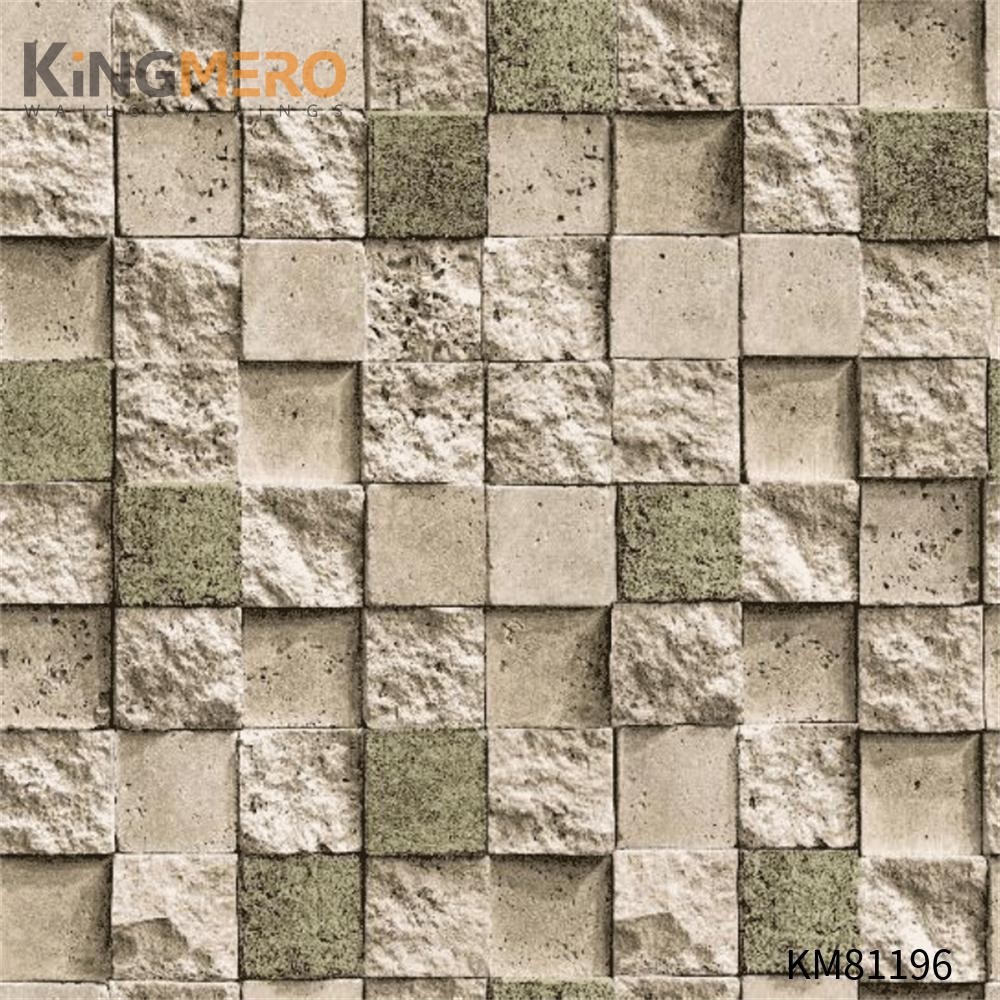 KINGMERO Affordable Flocking Chinese Style Children Room 0.53*9.5M(±5%) amazing wallpaper for home Brick PVC Wallpaper SKU:KM81196