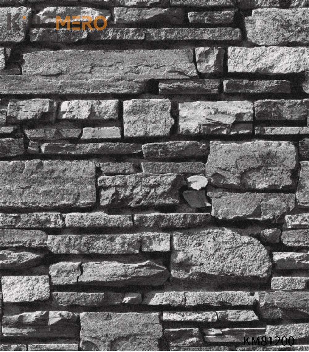 KINGMERO modern wallpaper online Affordable Brick Flocking Chinese Style Children Room 0.53*9.5M(±5%) PVC Wallpaper SKU:KM81200