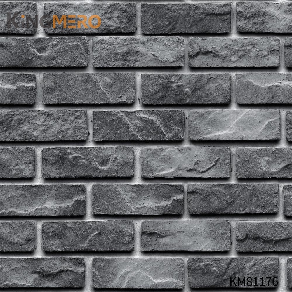 KINGMERO PVC Affordable Flocking Brick Chinese Style Children Room 0.53*9.5M(±5%) designer wallcoverings Wallpaper SKU:KM81176