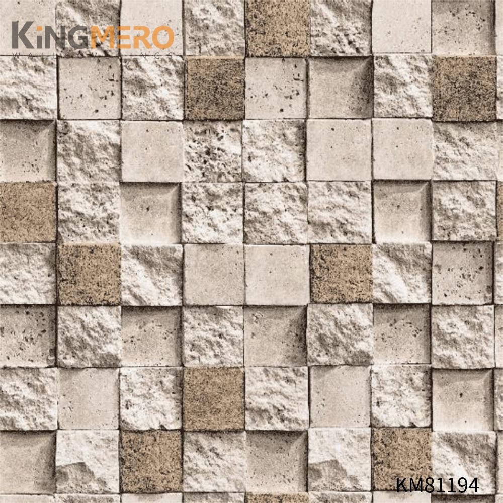 KINGMERO Affordable PVC Brick Chinese Style Children Room 0.53*9.5M(±5%) house wallpaper for sale Flocking Wallpaper SKU:KM81194