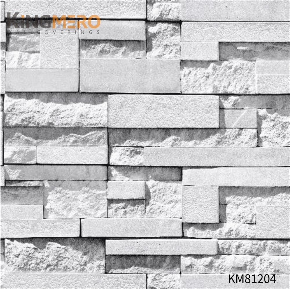 KINGMERO wall covering stores Affordable Brick Flocking Chinese Style Children Room 0.53*9.5M(±5%) PVC Wallpaper SKU:KM81204