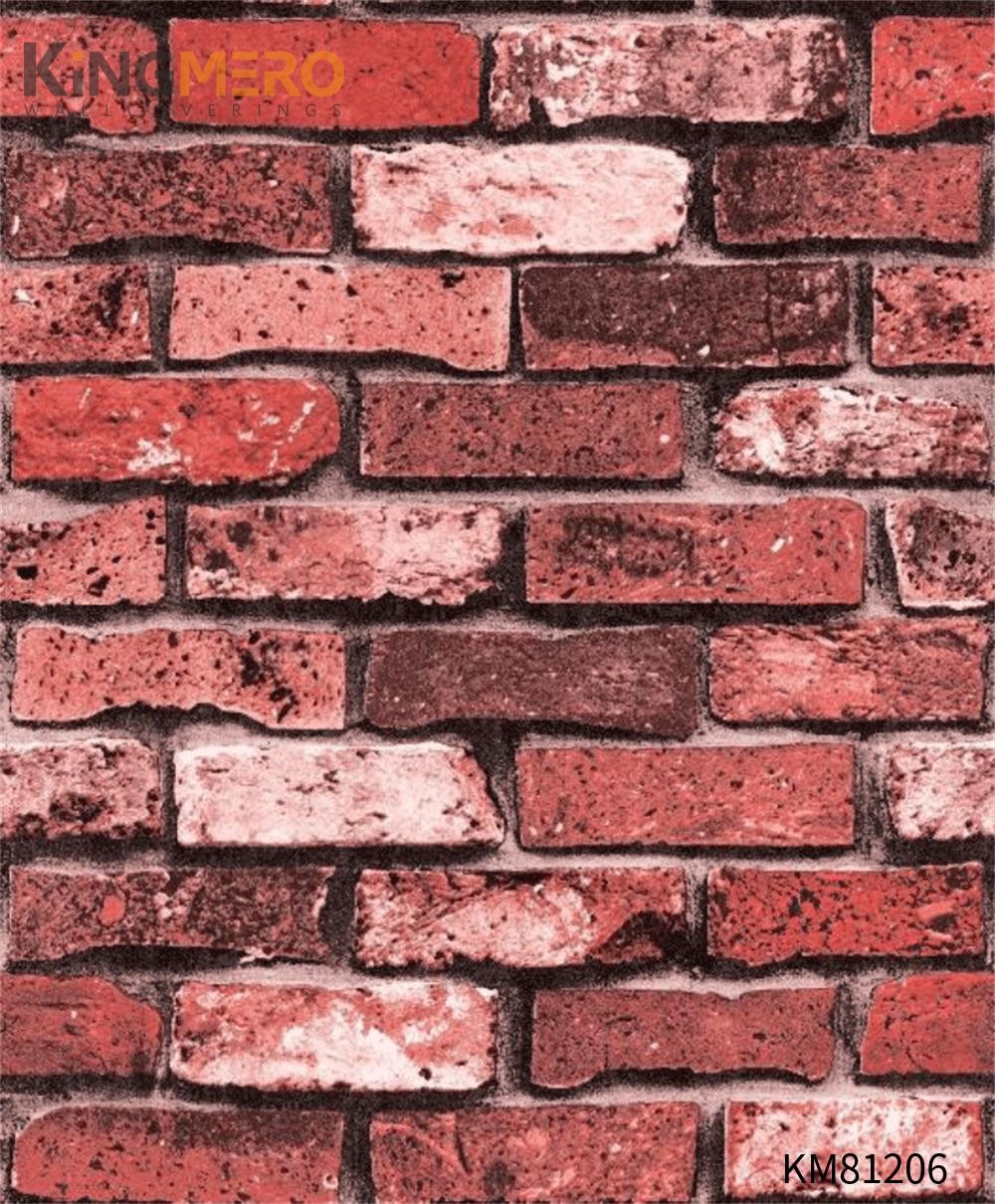 KINGMERO online wallpaper designer Affordable Brick Flocking Chinese Style Children Room 0.53*9.5M(±5%) PVC Wallpaper SKU:KM81206