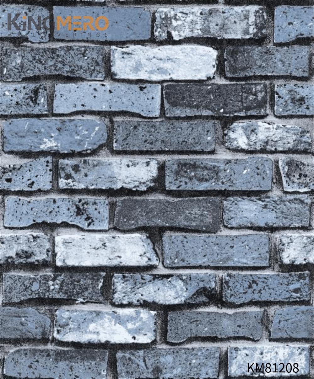 KINGMERO online wallpaper for walls Affordable Brick Flocking Chinese Style Children Room 0.53*9.5M(±5%) PVC Wallpaper SKU:KM81208