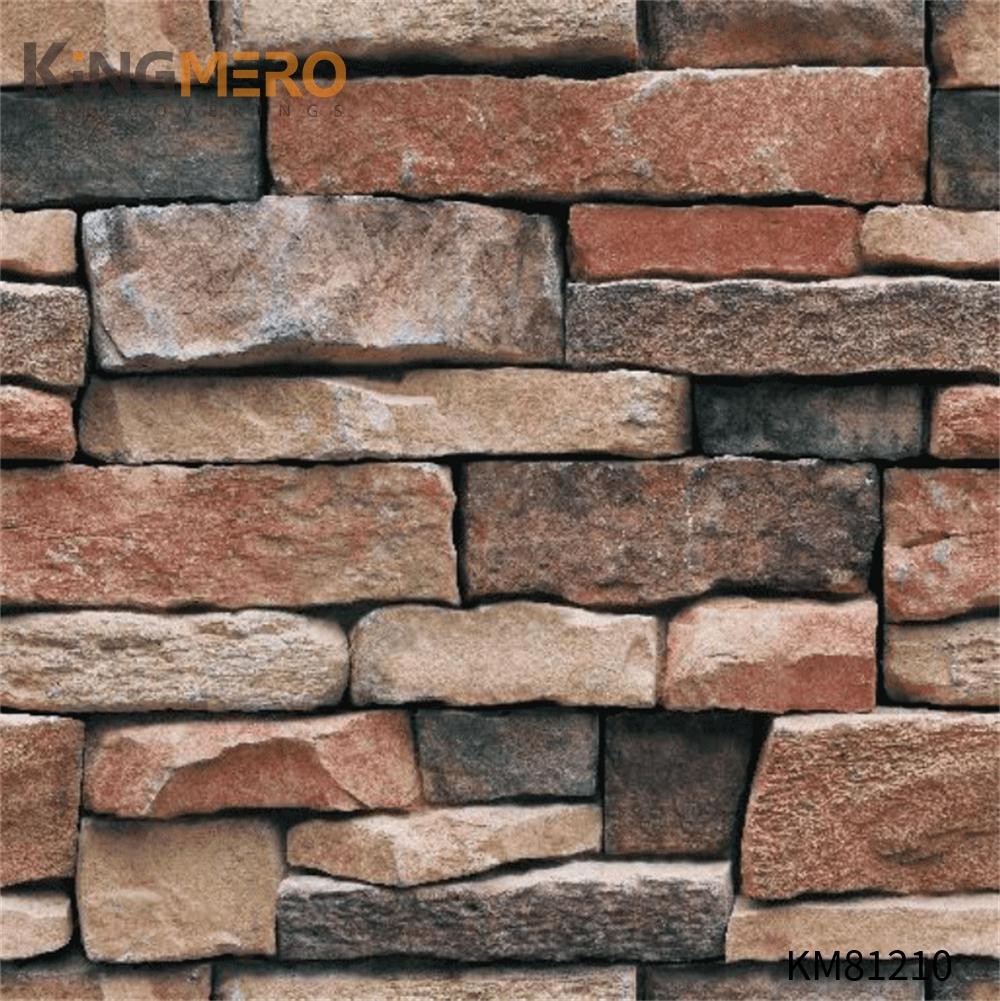 KINGMERO best wallpaper for living room Affordable Brick Flocking Chinese Style Children Room 0.53*9.5M(±5%) PVC Wallpaper SKU:KM81210