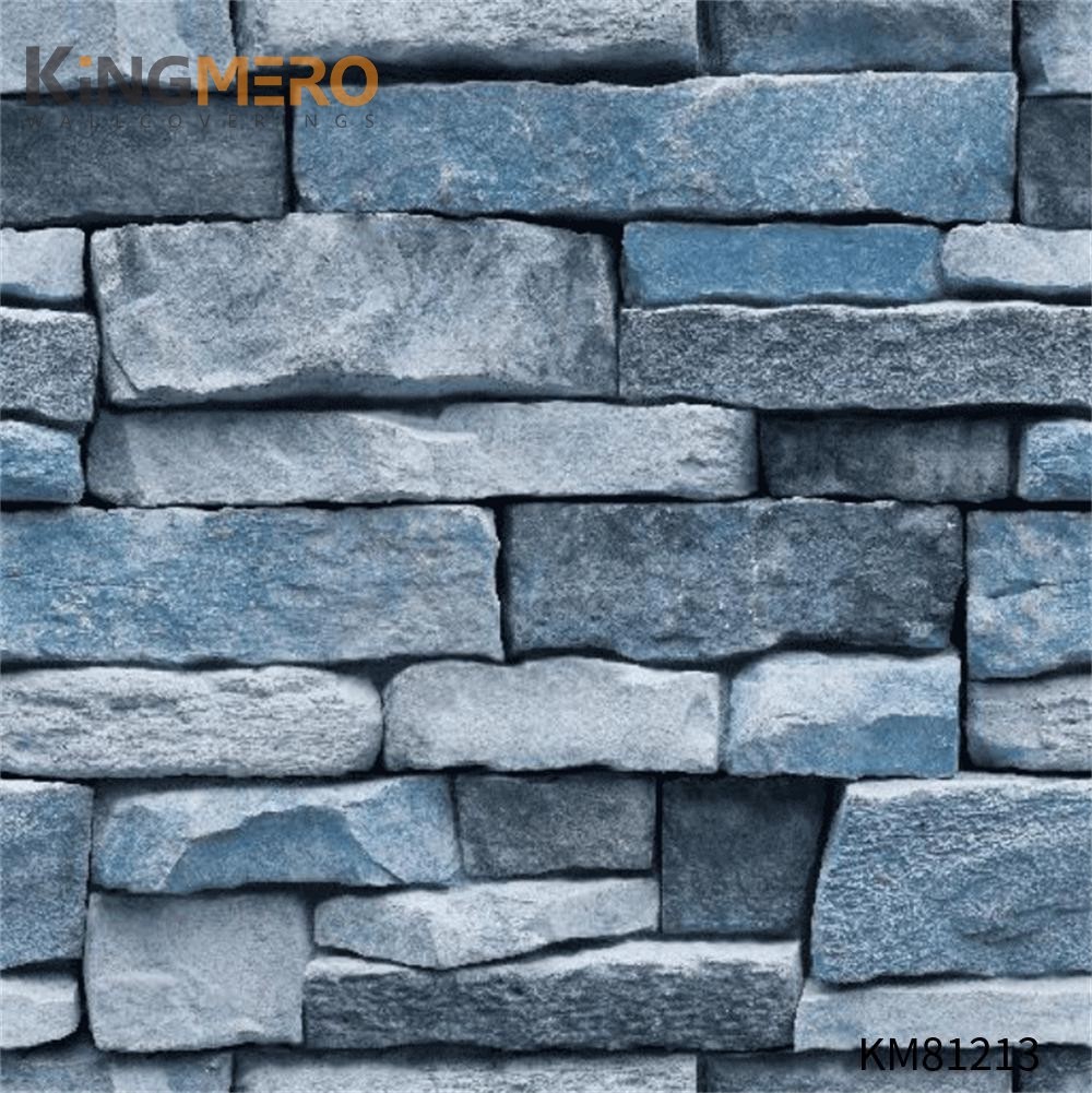 KINGMERO wall decorative papers Affordable Brick Flocking Chinese Style Children Room 0.53*9.5M(±5%) PVC Wallpaper SKU:KM81213