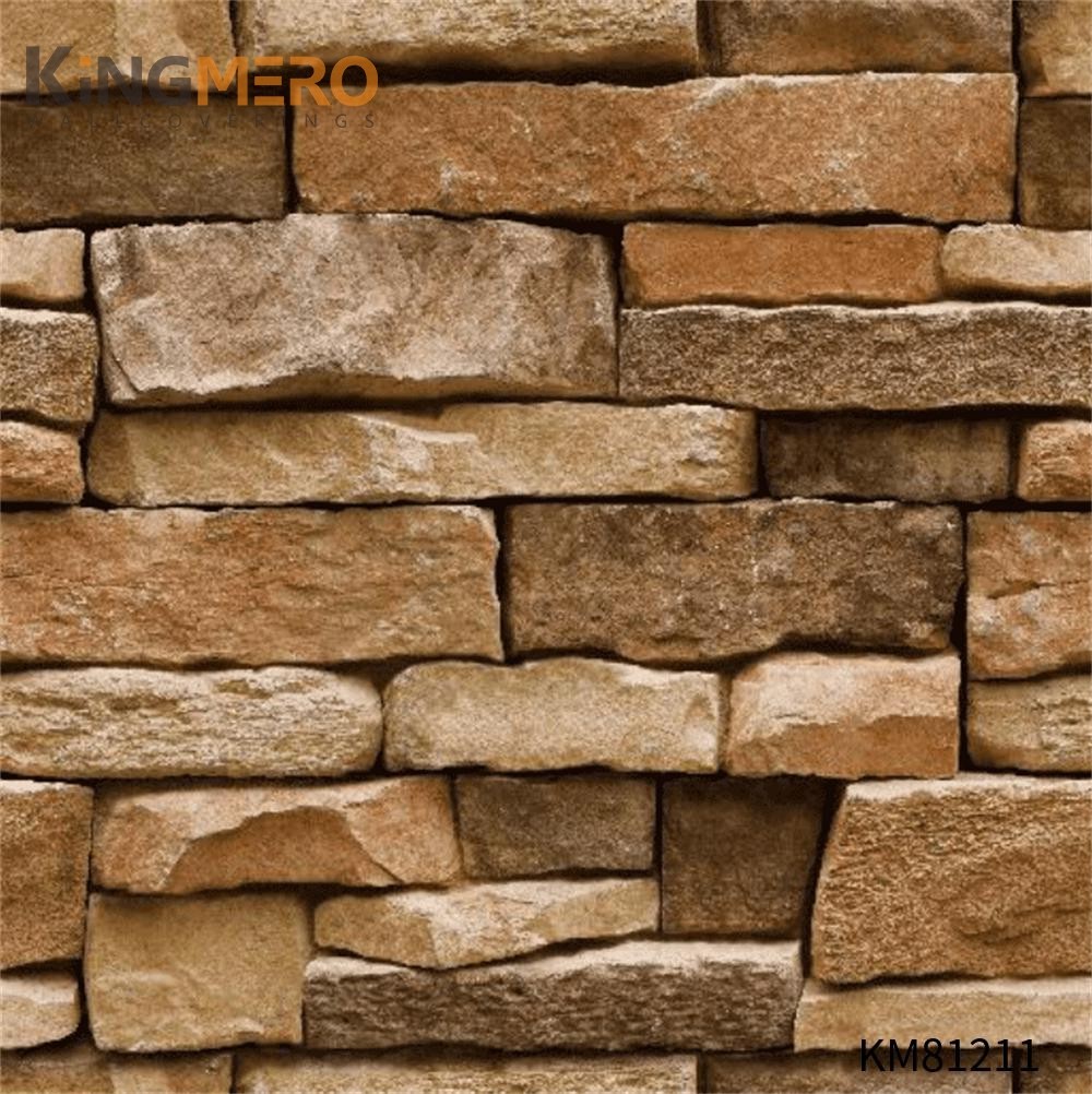 KINGMERO temporary walls for sale Affordable Brick Flocking Chinese Style Children Room 0.53*9.5M(±5%) PVC Wallpaper SKU:KM81211