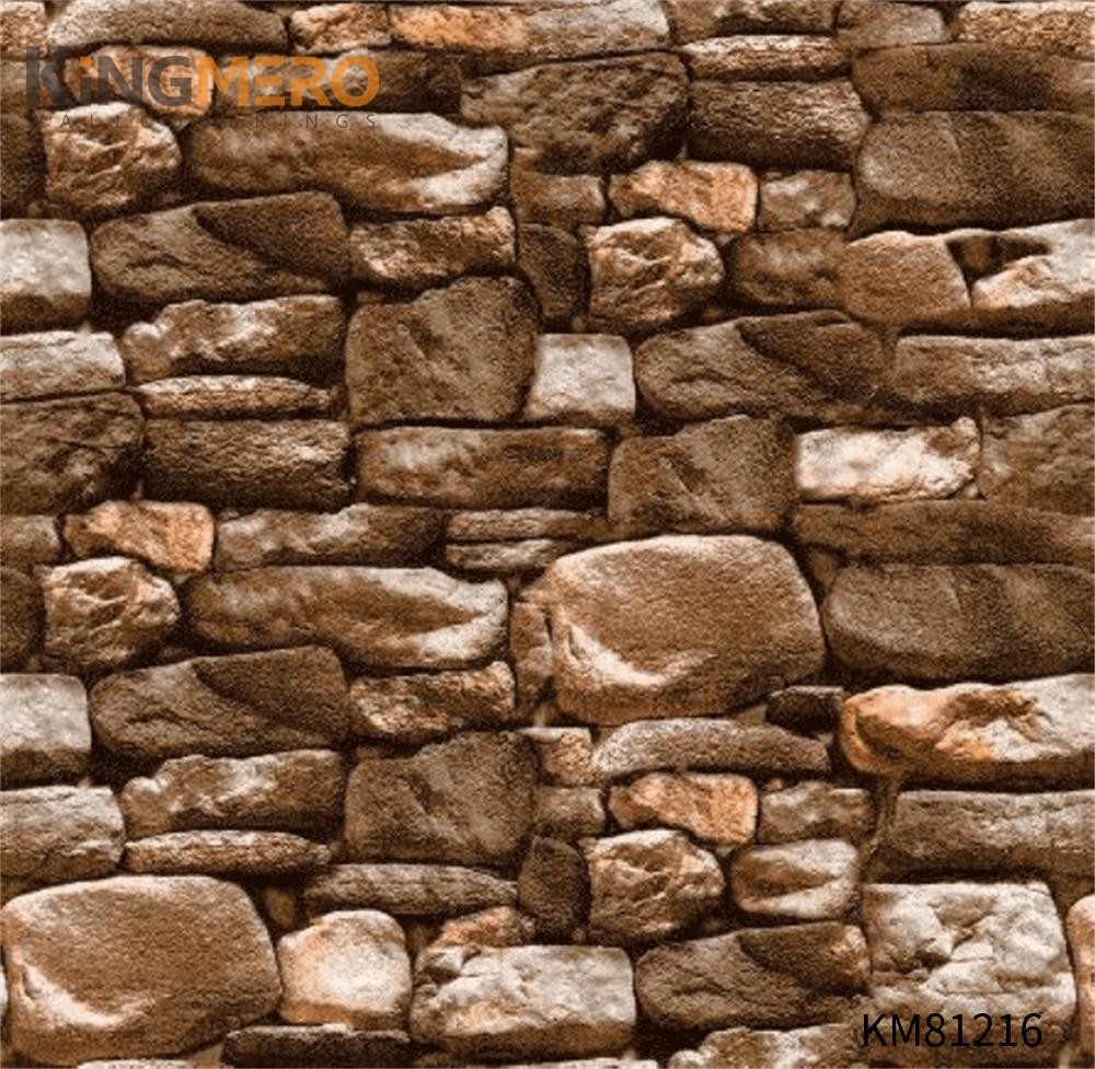 KINGMERO wallpaper on wall design Affordable Brick Flocking Chinese Style Children Room 0.53*9.5M(±5%) PVC Wallpaper SKU:KM81216