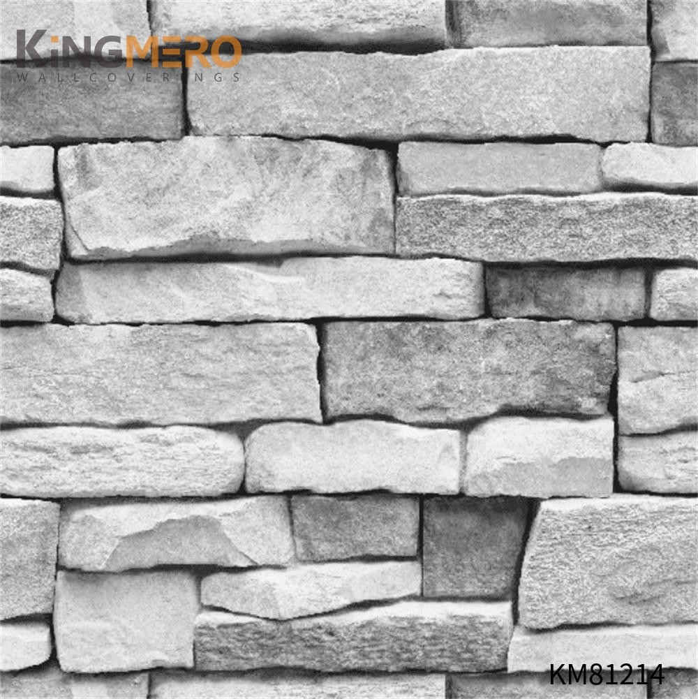 KINGMERO wallpapwe Affordable Brick Flocking Chinese Style Children Room 0.53*9.5M(±5%) PVC Wallpaper SKU:KM81214