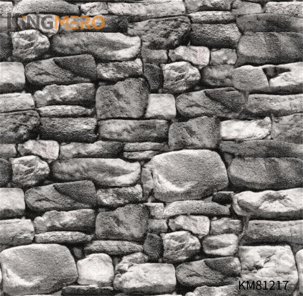 KINGMERO black border wallpaper Affordable Brick Flocking Chinese Style Children Room 0.53*9.5M(±5%) PVC Wallpaper SKU:KM81217